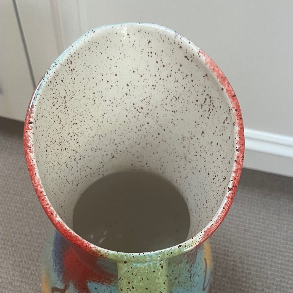 Colorful Abstract Ceramic Pitcher - Picture 2 of 5